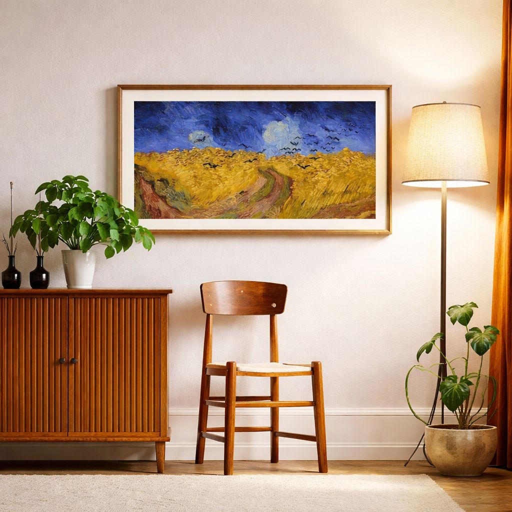 Wheatfield with crows
